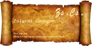 Zsigrai Csongor névjegykártya