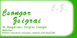 csongor zsigrai business card